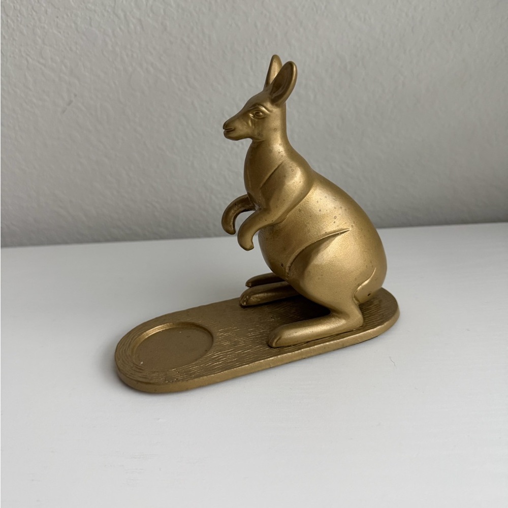 IKEA MARKNIVA Gold Brass Kangaroo Tea Light Candle Holder 304.738.42 - NWT